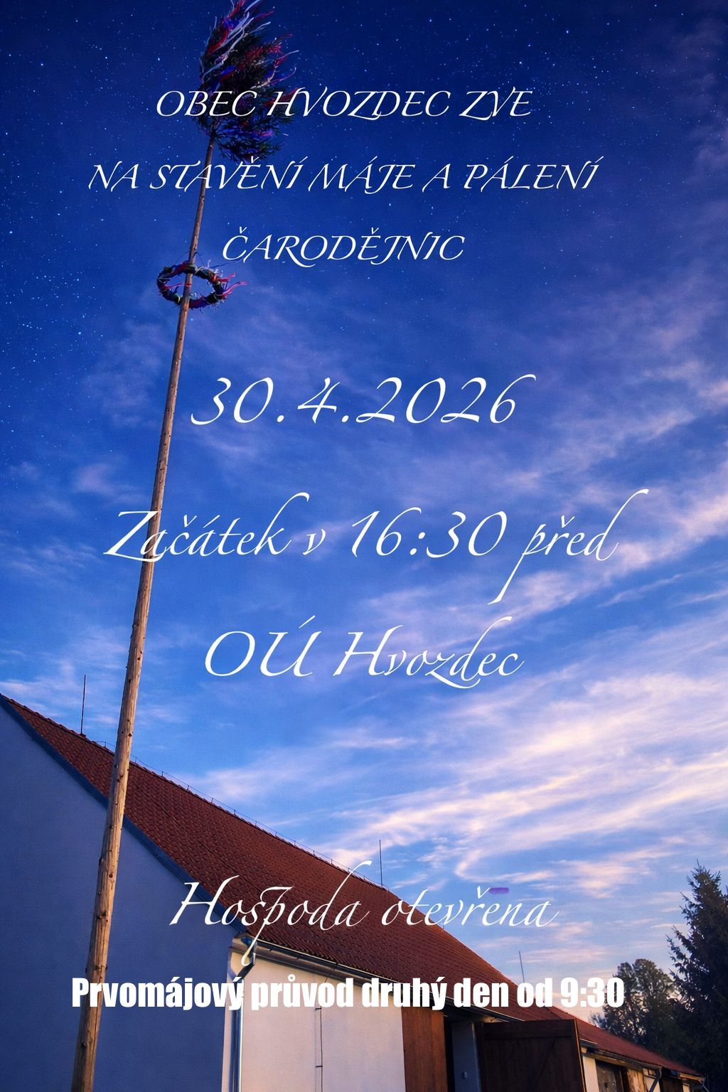 Stavění Máje a pálení čarodějnic