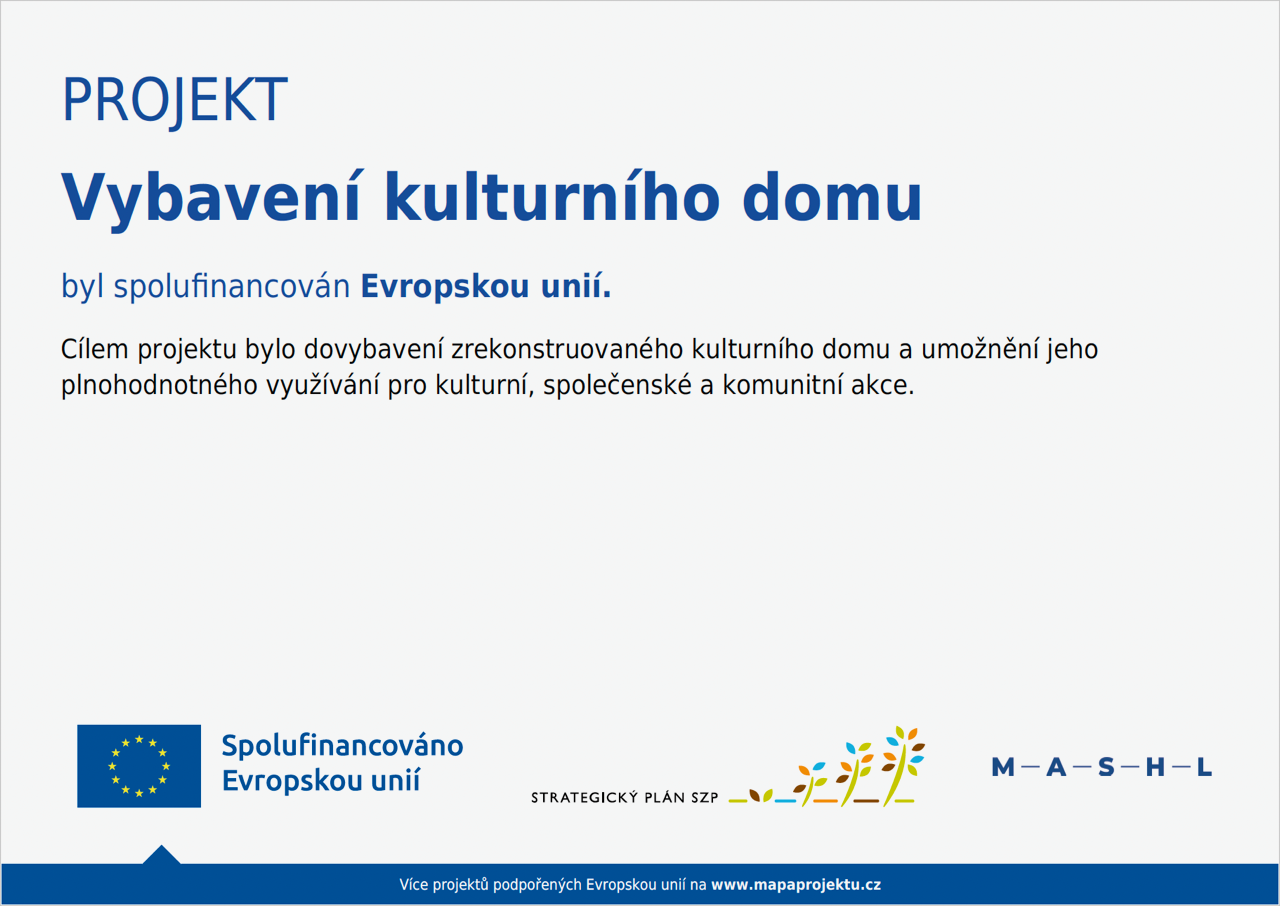 Projekt Vybavení kulturního domu
